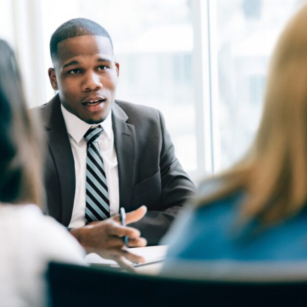 Financial Advisor Two women at a meeting with a financial advisor